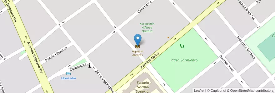 Mapa de ubicacion de Agustín Alvares en آرژانتین, Santiago Del Estero, Departamento Capital, Santiago Del Estero.