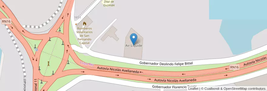 Mapa de ubicacion de Air Liquide en Argentinië, Chaco, Departamento San Fernando, Resistencia, Resistencia.
