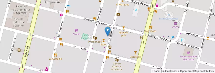 Mapa de ubicacion de Aires de Santa Fe en الأرجنتين, سانتا في, إدارة العاصمة, سانتا في العاصمة, سانتا في.