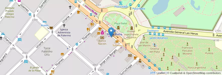 Mapa de ubicacion de A.J.Dulcinea, Palermo en Аргентина, Буэнос-Айрес, Буэнос-Айрес, Comuna 14.