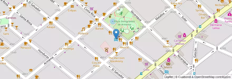 Mapa de ubicacion de Akais Hostel, Palermo en アルゼンチン, Ciudad Autónoma De Buenos Aires, ブエノスアイレス.