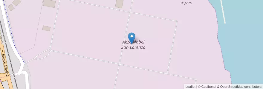 Mapa de ubicacion de Akzo Nobel San Lorenzo en Argentinië, Santa Fe, Departamento San Lorenzo, Municipio De San Lorenzo, San Lorenzo.