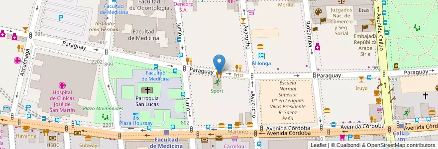 Mapa de ubicacion de Al Club, Recoleta en آرژانتین, Ciudad Autónoma De Buenos Aires, Comuna 2, Buenos Aires.