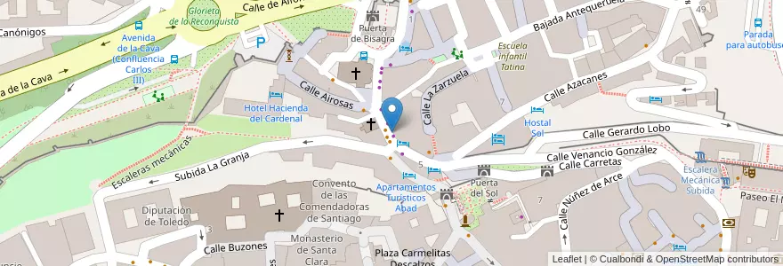Mapa de ubicacion de Al Madina restaurante en Spanien, Kastilien-La Mancha, Toledo, Toledo, Toledo.