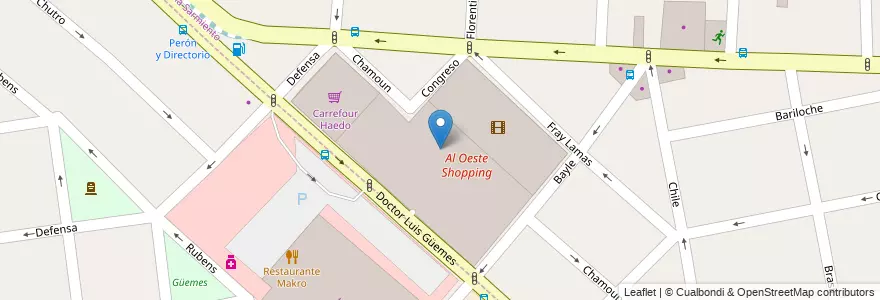 Mapa de ubicacion de Al Oeste Shopping en Argentine, Province De Buenos Aires, Partido De Morón.