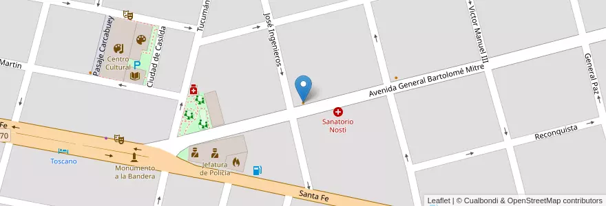 Mapa de ubicacion de Al Paso en الأرجنتين, سانتا في, Departamento Castellanos, Municipio De Rafaela.