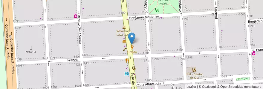 Mapa de ubicacion de Al Paso Pizza en Argentinië, Chili, Mendoza, Godoy Cruz, Departamento Godoy Cruz, Distrito Ciudad De Godoy Cruz.