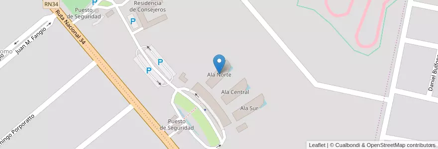 Mapa de ubicacion de Ala Norte en 아르헨티나, Santa Fe, Departamento Castellanos, Municipio De Sunchales.