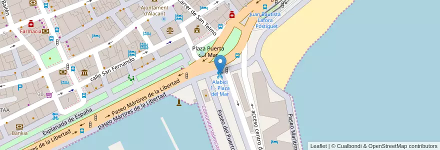 Mapa de ubicacion de Alabici 1 - Plaza del Mar en España, Comunitat Valenciana, Alacant / Alicante, L'Alacantí, Alacant / Alicante.
