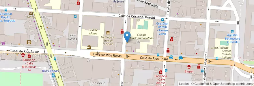 Mapa de ubicacion de Alambique en Spanien, Autonome Gemeinschaft Madrid, Autonome Gemeinschaft Madrid, Área Metropolitana De Madrid Y Corredor Del Henares, Madrid.