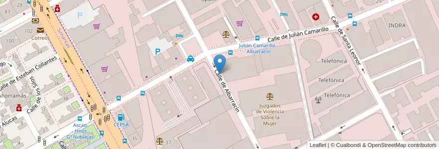 Mapa de ubicacion de ALBARRACIN, CALLE, DE,40 en Spanien, Autonome Gemeinschaft Madrid, Autonome Gemeinschaft Madrid, Área Metropolitana De Madrid Y Corredor Del Henares, Madrid.