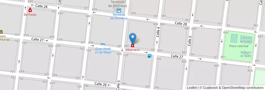 Mapa de ubicacion de Albarracín en Argentina, Buenos Aires, Partido De Veinticinco De Mayo, Veinticinco De Mayo.