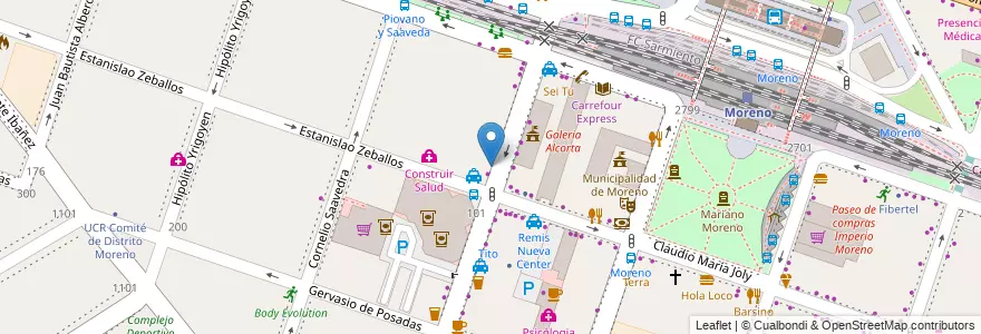 Mapa de ubicacion de Alberdi en アルゼンチン, ブエノスアイレス州, Partido De Moreno, Moreno.