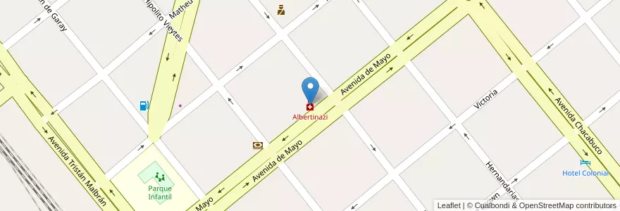 Mapa de ubicacion de Albertinazi en Arjantin, Santa Fe, Departamento San Cristóbal.