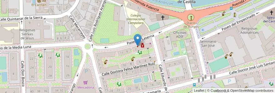 Mapa de ubicacion de Alberto Carrillo en スペイン, カスティーリャ・イ・レオン州, Burgos, Alfoz De Burgos, Burgos.
