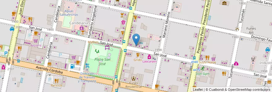 Mapa de ubicacion de Alberto Torsegno en الأرجنتين, سانتا في, Departamento Rosario, Municipio De Funes, Funes.