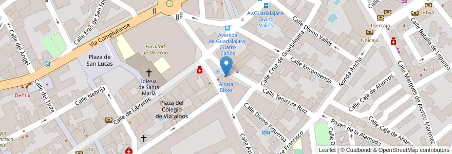 Mapa de ubicacion de Alcalá Bikes en Spain, Community Of Madrid, Community Of Madrid, Área Metropolitana De Madrid Y Corredor Del Henares, Alcalá De Henares.