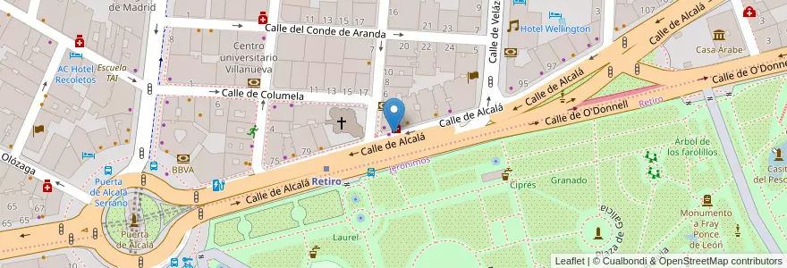 Mapa de ubicacion de ALCALA, CALLE, DE,85 en إسبانيا, منطقة مدريد, منطقة مدريد, Área Metropolitana De Madrid Y Corredor Del Henares, مدريد.