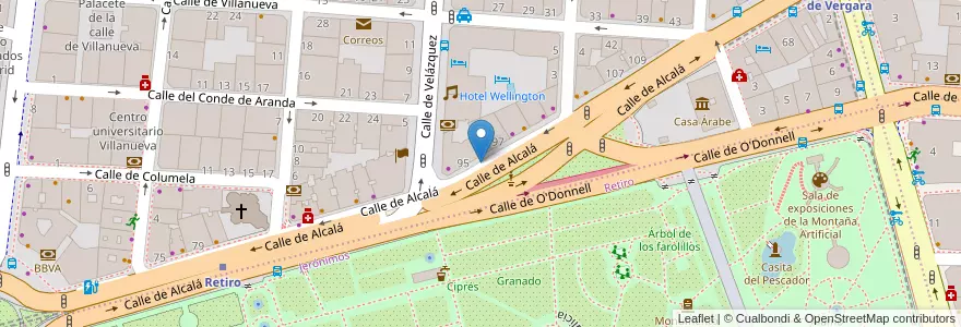 Mapa de ubicacion de ALCALA, CALLE, DE,95 en 西班牙, Comunidad De Madrid, Comunidad De Madrid, Área Metropolitana De Madrid Y Corredor Del Henares, Madrid.