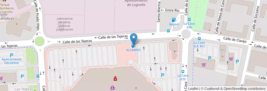 Mapa de ubicacion de ALCAMPO en إسبانيا, لا ريوخا, لا ريوخا, لوغرونيو.