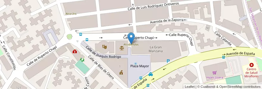 Mapa de ubicacion de Alcobendas en 西班牙, Comunidad De Madrid, Comunidad De Madrid, Área Metropolitana De Madrid Y Corredor Del Henares, Alcobendas.
