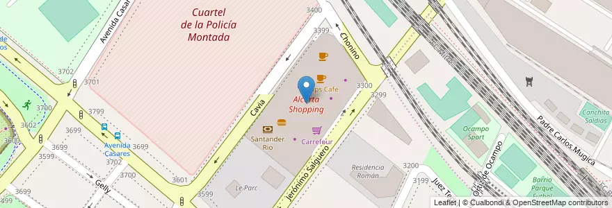Mapa de ubicacion de Alcorta Shopping, Palermo en Argentina, Autonomous City Of Buenos Aires, Autonomous City Of Buenos Aires, Comuna 14.