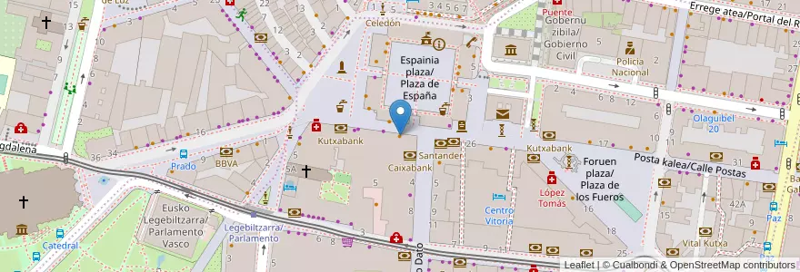 Mapa de ubicacion de Aldama en Испания, Страна Басков, Алава, Gasteizko Kuadrilla/Cuadrilla De Vitoria, Vitoria-Gasteiz.