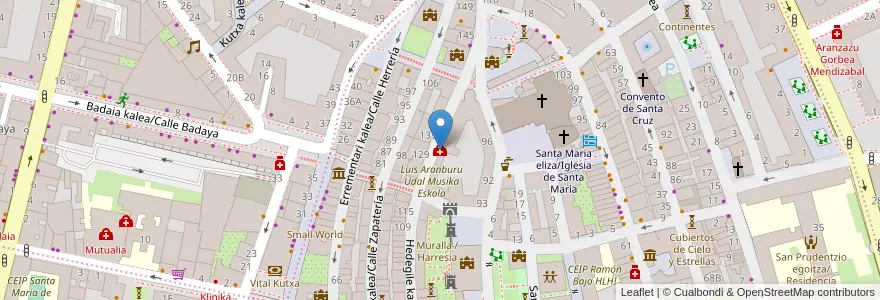 Mapa de ubicacion de Alde Zaharra osasun zentroa/Centro de Salud Casco Viejo en Espanha, Comunidade Autónoma Do País Basco, Araba/Álava, Gasteizko Kuadrilla/Cuadrilla De Vitoria, Vitoria-Gasteiz.