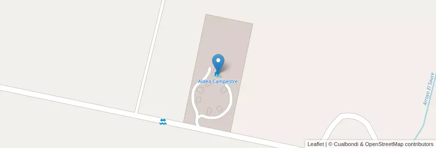 Mapa de ubicacion de Aldea Campestre en アルゼンチン, コルドバ州, Departamento Calamuchita, Pedanía Los Reartes, Municipio De Villa General Belgrano.