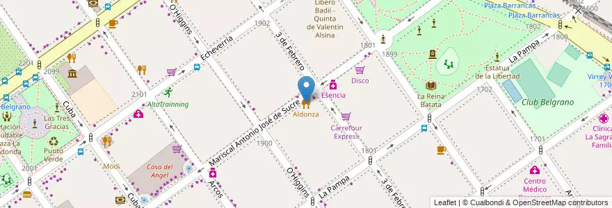 Mapa de ubicacion de Aldonza, Belgrano en آرژانتین, Ciudad Autónoma De Buenos Aires, Buenos Aires, Comuna 13.