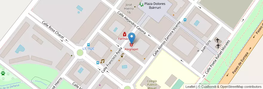 Mapa de ubicacion de Alegrapet en Spanien, Autonome Gemeinschaft Madrid, Autonome Gemeinschaft Madrid, Área Metropolitana De Madrid Y Corredor Del Henares, San Sebastián De Los Reyes.