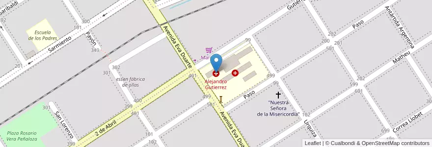 Mapa de ubicacion de Alejandro Gutierrez en Аргентина, Санта-Фе, Departamento General López, Municipio De Venado Tuerto.