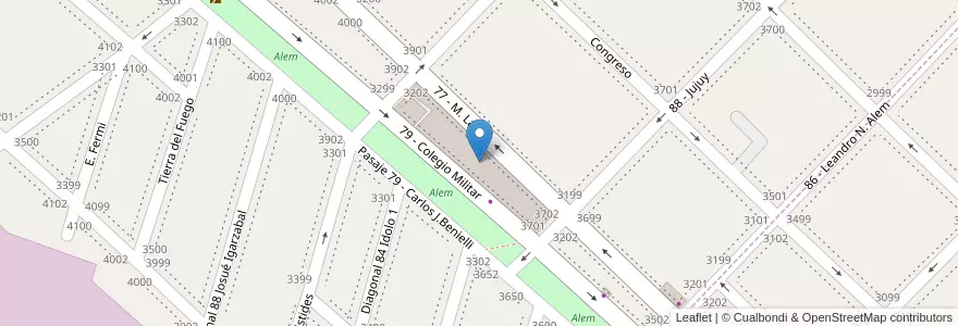 Mapa de ubicacion de Alem shop en Arjantin, Buenos Aires, Partido De General San Martín, Villa Ballester.