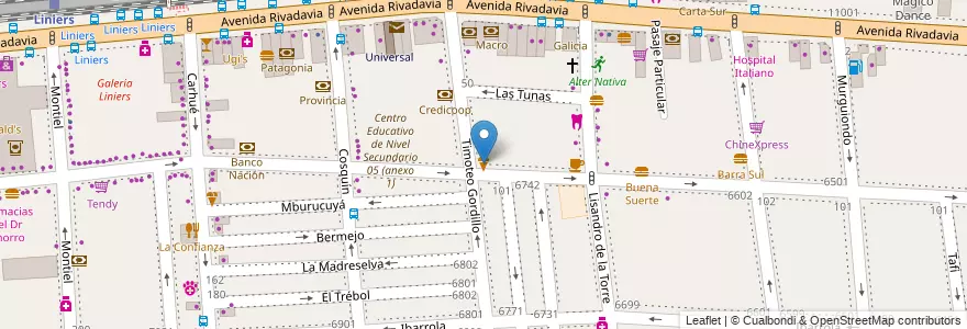 Mapa de ubicacion de Alessandro, Liniers en 아르헨티나, Ciudad Autónoma De Buenos Aires, Comuna 9, 부에노스아이레스.