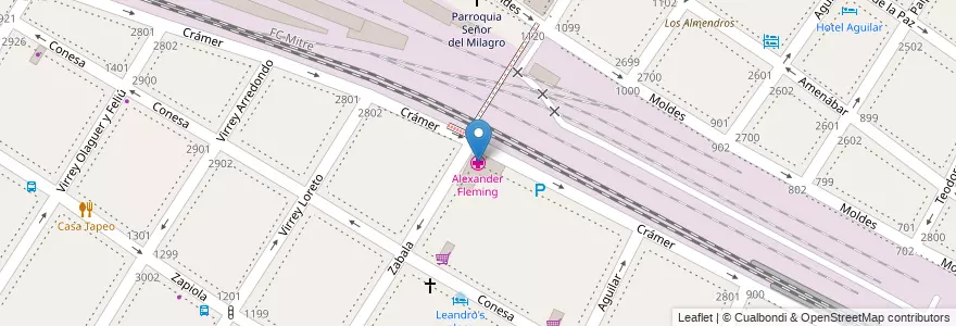 Mapa de ubicacion de Alexander Fleming, Colegiales en آرژانتین, Ciudad Autónoma De Buenos Aires, Buenos Aires, Comuna 13.