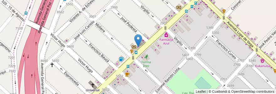 Mapa de ubicacion de Alfar Construcciones S.A., Villa Real en アルゼンチン, ブエノスアイレス州, Comuna 10, Partido De Tres De Febrero.