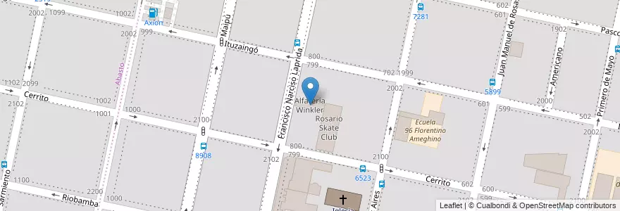 Mapa de ubicacion de Alfarería Winkler en アルゼンチン, サンタフェ州, Departamento Rosario, Municipio De Rosario, ロサリオ.