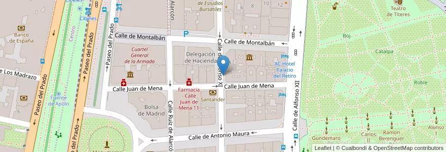 Mapa de ubicacion de ALFONSO XI, CALLE, DE,11 en İspanya, Comunidad De Madrid, Comunidad De Madrid, Área Metropolitana De Madrid Y Corredor Del Henares, Madrid.