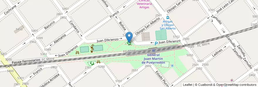 Mapa de ubicacion de Alfredo De Angelis, Villa Pueyrredon en Arjantin, Ciudad Autónoma De Buenos Aires, Comuna 12, Buenos Aires.