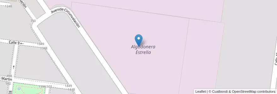 Mapa de ubicacion de Algodonera Estrella en 아르헨티나, Santa Fe, Departamento General Obligado, Municipio De Avellaneda.