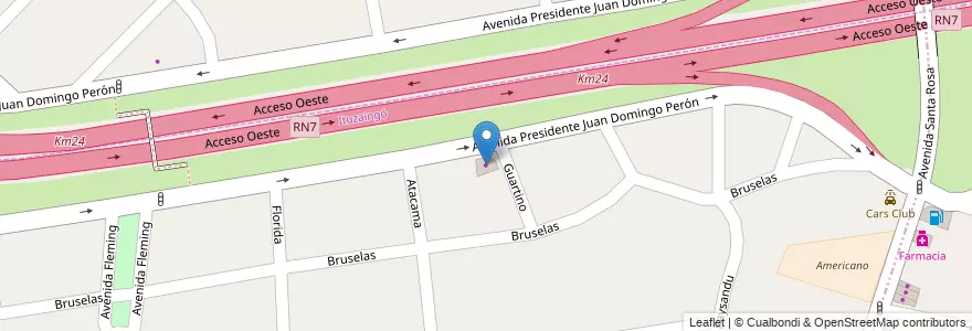 Mapa de ubicacion de Algrarrobo en アルゼンチン, ブエノスアイレス州, Partido De Ituzaingó, Ituzaingó.