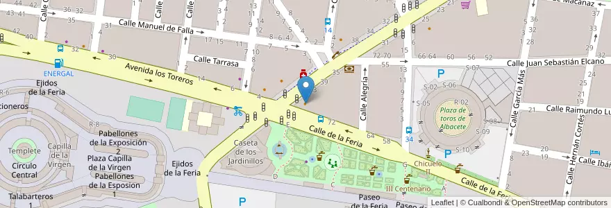 Mapa de ubicacion de Alhambra en 스페인, Castilla-La Mancha, Albacete, Albacete.