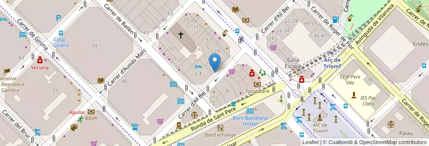 Mapa de ubicacion de Ali Bei en 西班牙, Catalunya, Barcelona, Barcelonès, Barcelona.
