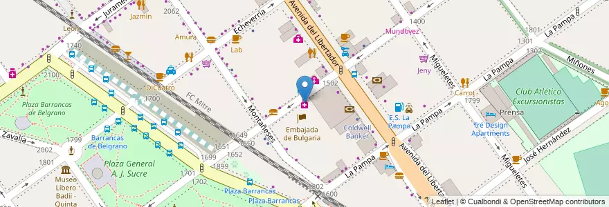 Mapa de ubicacion de Alicia Scord, Belgrano en الأرجنتين, Ciudad Autónoma De Buenos Aires, Buenos Aires, Comuna 13.