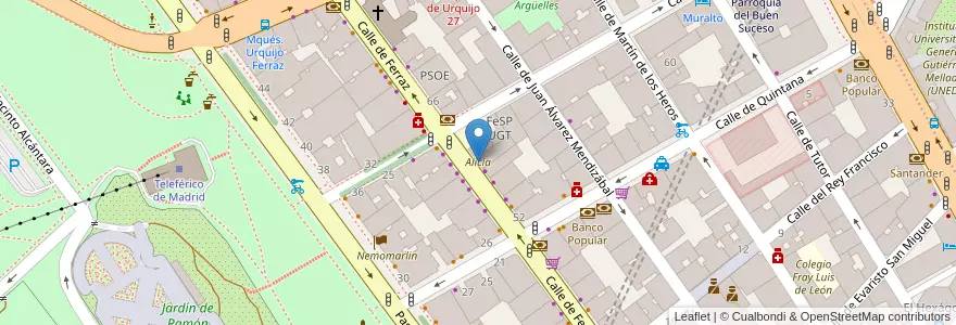 Mapa de ubicacion de Alicia en Испания, Мадрид, Мадрид, Área Metropolitana De Madrid Y Corredor Del Henares, Мадрид.