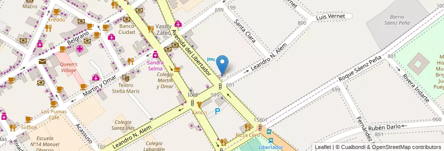 Mapa de ubicacion de Allianz en Argentinië, Buenos Aires, Partido De San Isidro, San Isidro.