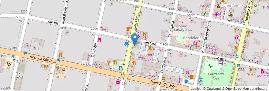 Mapa de ubicacion de Alma Zen en アルゼンチン, サンタフェ州, Departamento Rosario, Municipio De Funes, Funes.