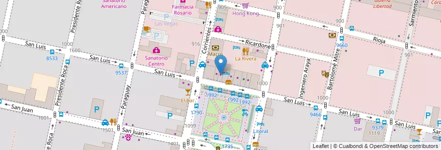 Mapa de ubicacion de Almacen en الأرجنتين, سانتا في, Departamento Rosario, Municipio De Rosario, روساريو.