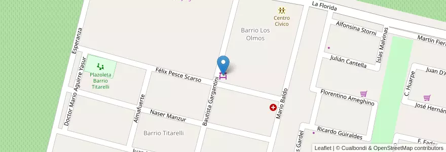 Mapa de ubicacion de Almacen en Argentina, Cile, Mendoza, Departamento Rivadavia.