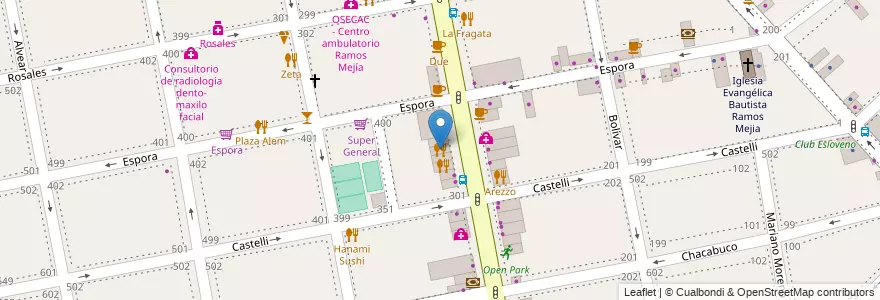 Mapa de ubicacion de Almacén de Pizzas en アルゼンチン, ブエノスアイレス州, Partido De La Matanza, Ramos Mejía.